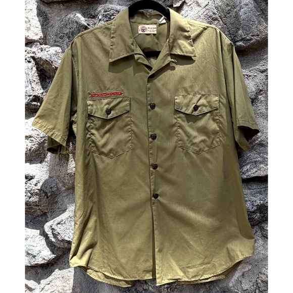 Other - Vtg Boy Scouts of America Official Shirt Mens Large L Dacron Polyester Cotton